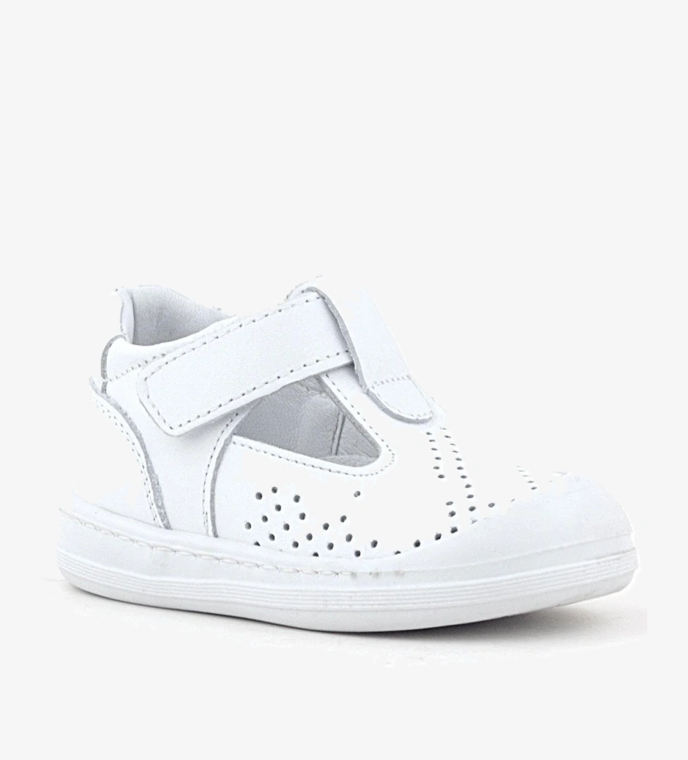 Rakerplus Shaun Hakiki Deri Beyaz Cilt Cırtlı Anatomik Bebek Sandalet model görseli