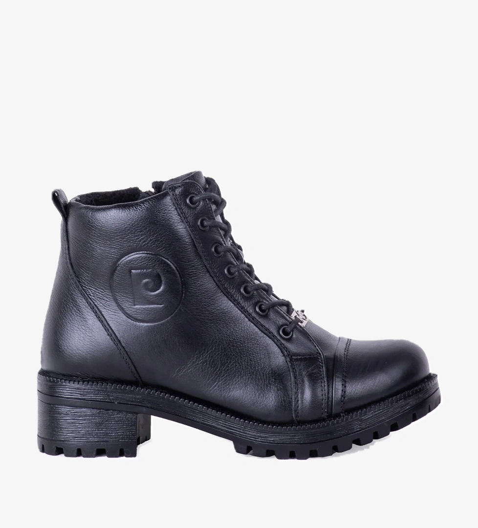Pierre Cardin 54062 Kadın Hakiki Deri Fermuarlı Bağcıklı Bot Siyah model görseli
