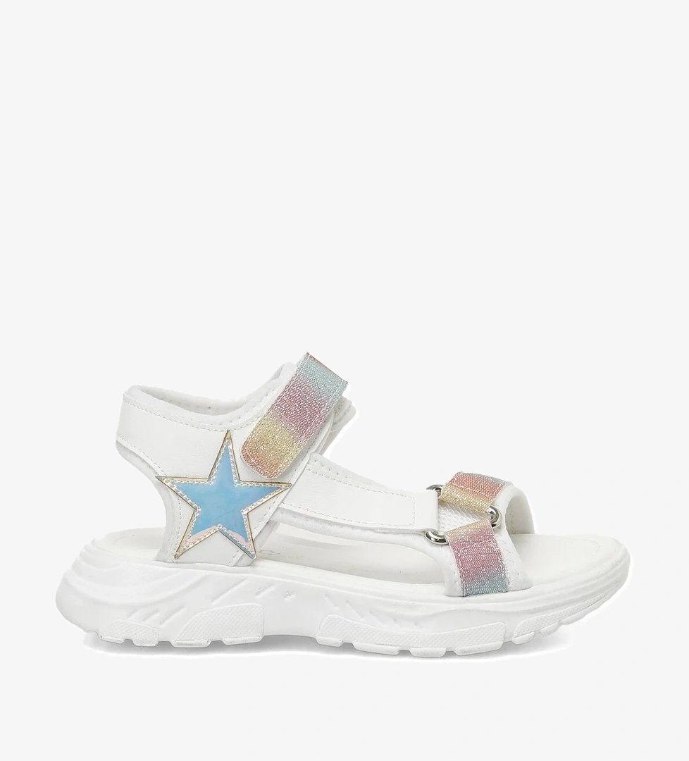 STAR F 5FX Beyaz Kız Çocuk Sandalet - Görsel 1