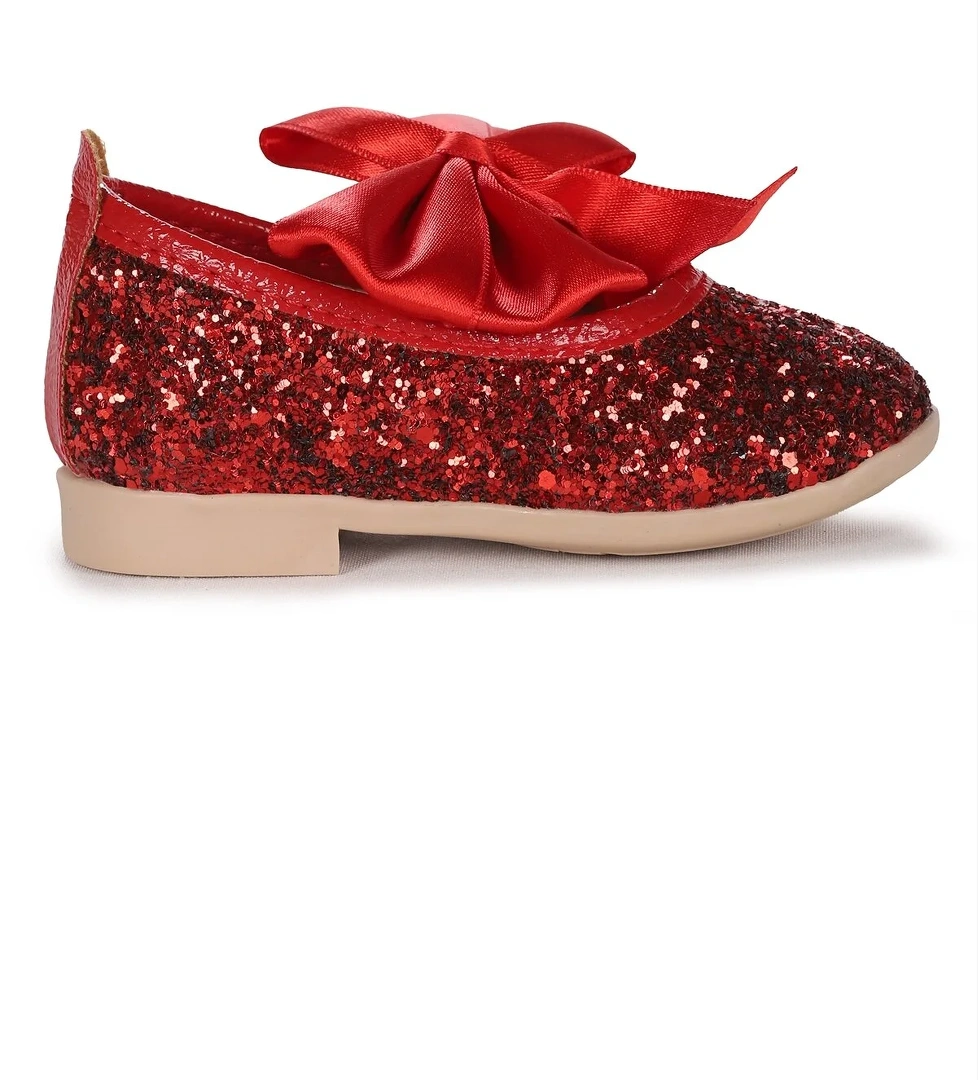 Kiko Kids Tari Cam Kırığı Fiyonk Lastikli Kız Bebek Babet Ayakkabı model görseli