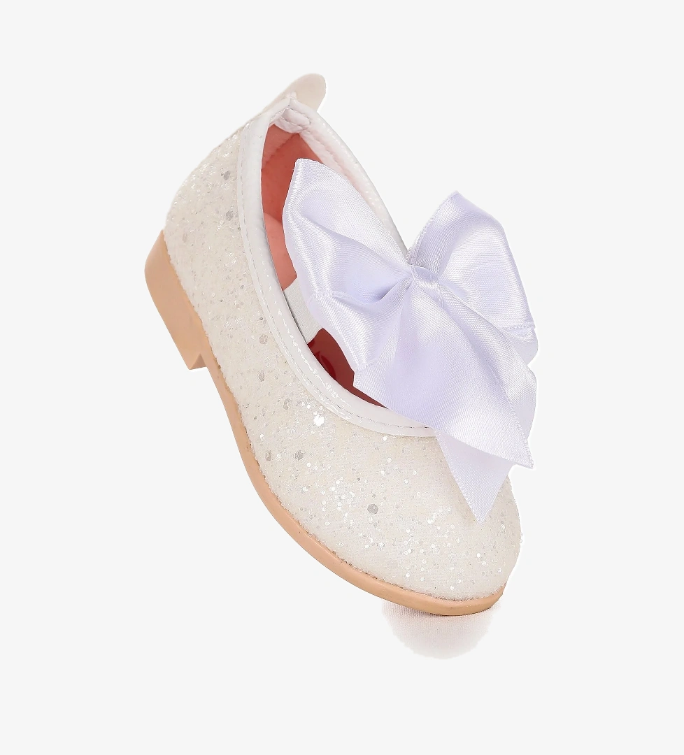 Kiko Kids Kiko Kids Tari Fiyonk Lastikli Kız Bebek Babet Ayakkabı Beyaz | Flo Beyaz - 1. görsel