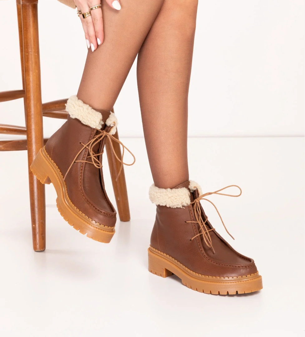 Gondol Kadın Hakiki Deri İçi Kürklü Rahat Bot wst.2243