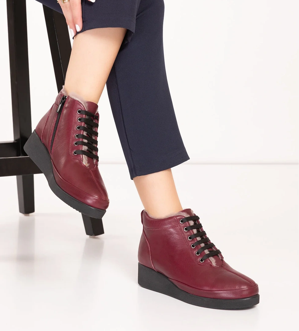 Gondol Kadın Hakiki Deri Klasik Rahat Bot ndr.175 - Görsel 1