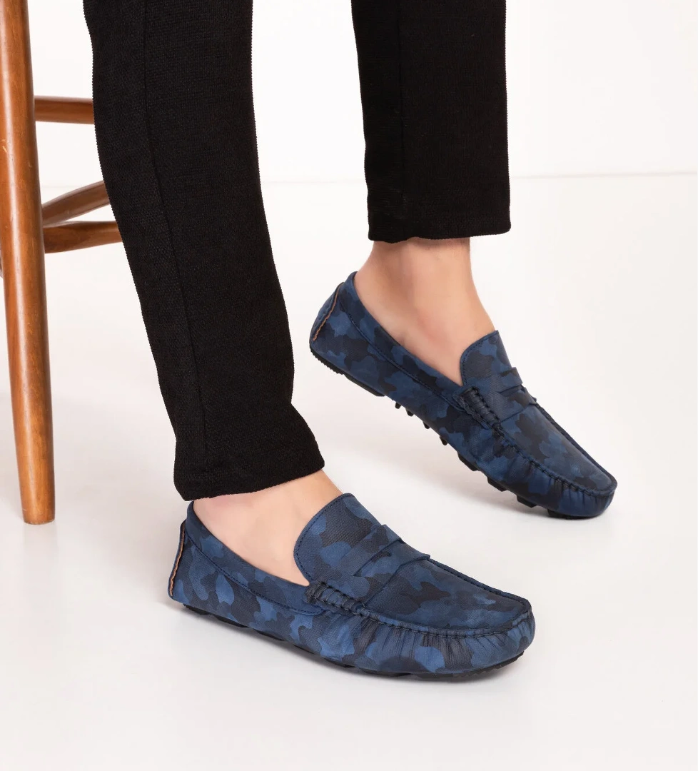 Gondol Kundura Gondol Erkek Hakiki Deri Esnek Taban Kamuflaj Desenli Loafer Ayakkabı Tx.11873 model görseli