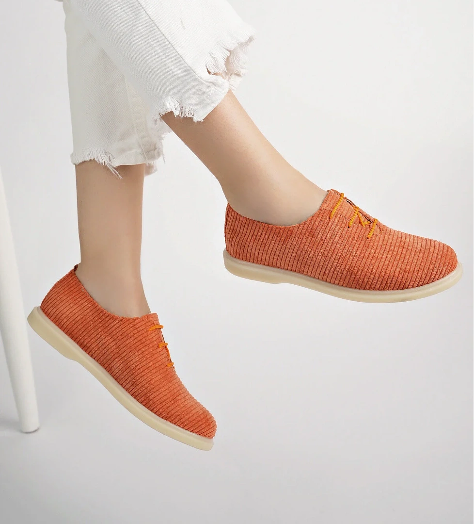 Kadın Rahat Slikon Taban Günlük Babet Ayakkabı Ppl.200 Orange - Görsel 1