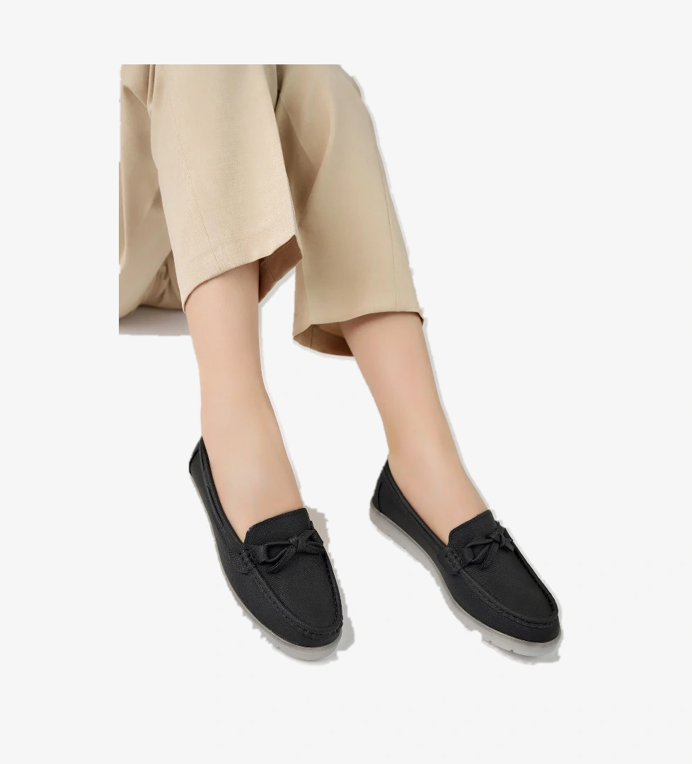 Kadın Rahat Slikon Taban Günlük Loafer Ayakkabı Ppl.211 Siyah