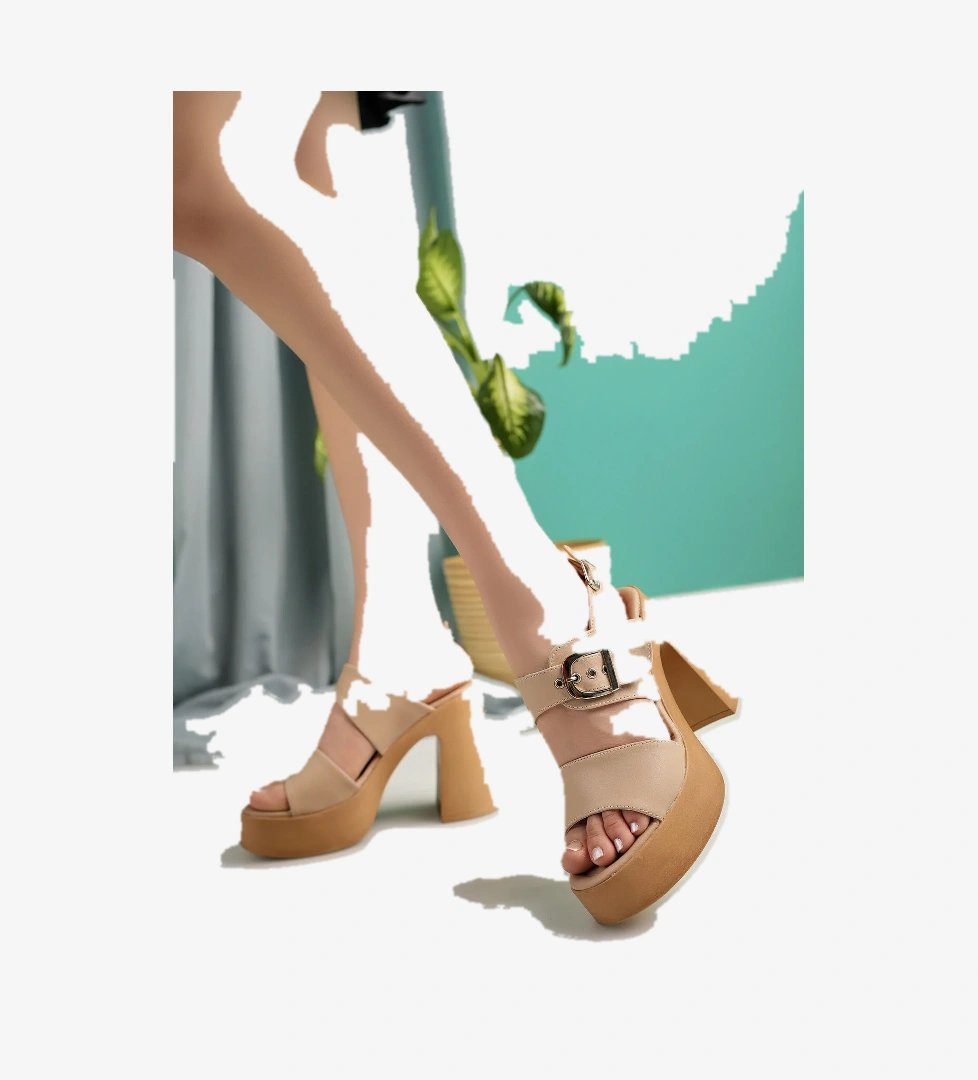 Freemax Kadın Yüksek 12 Cm Topuklu Klasik Platform Ayakkabı Siyah model görseli