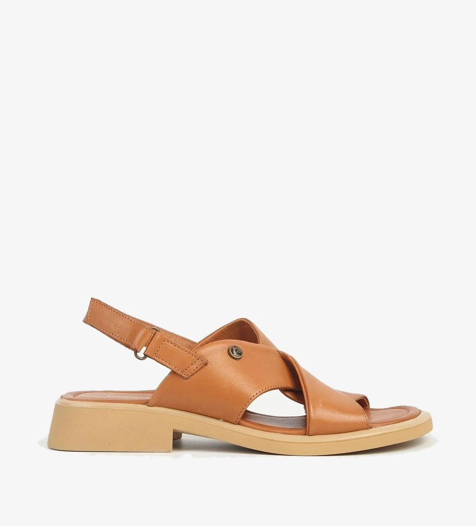 Taba Kadın Deri Sandalet PCK-5017 - Görsel 1