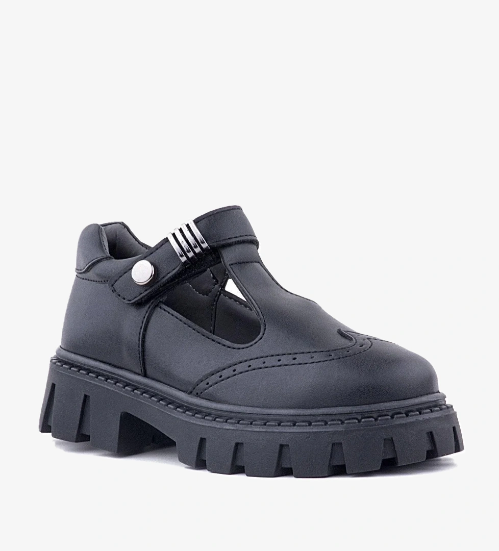 Rakerplus Siyah Mat Cırtlı Toka Detaylı Kız Çocuk Okul Ayakkabı model görseli