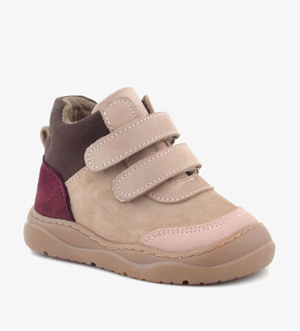 Hakiki Deri Pudra Pembe Cırtlı Çocuk Spor Bot - Görsel 1