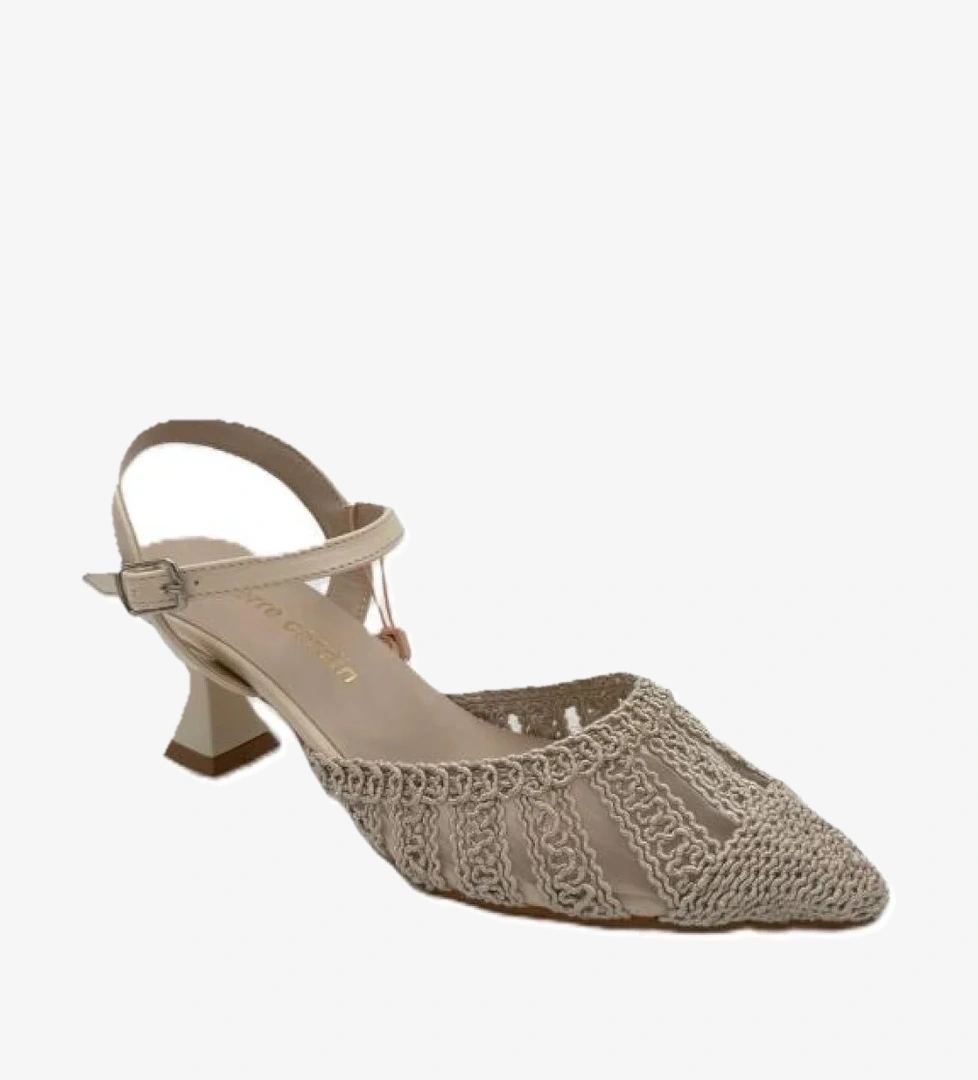 Pierre Cardin PC-53063 Bej Örgü Topuklu Ayakkabı model görseli