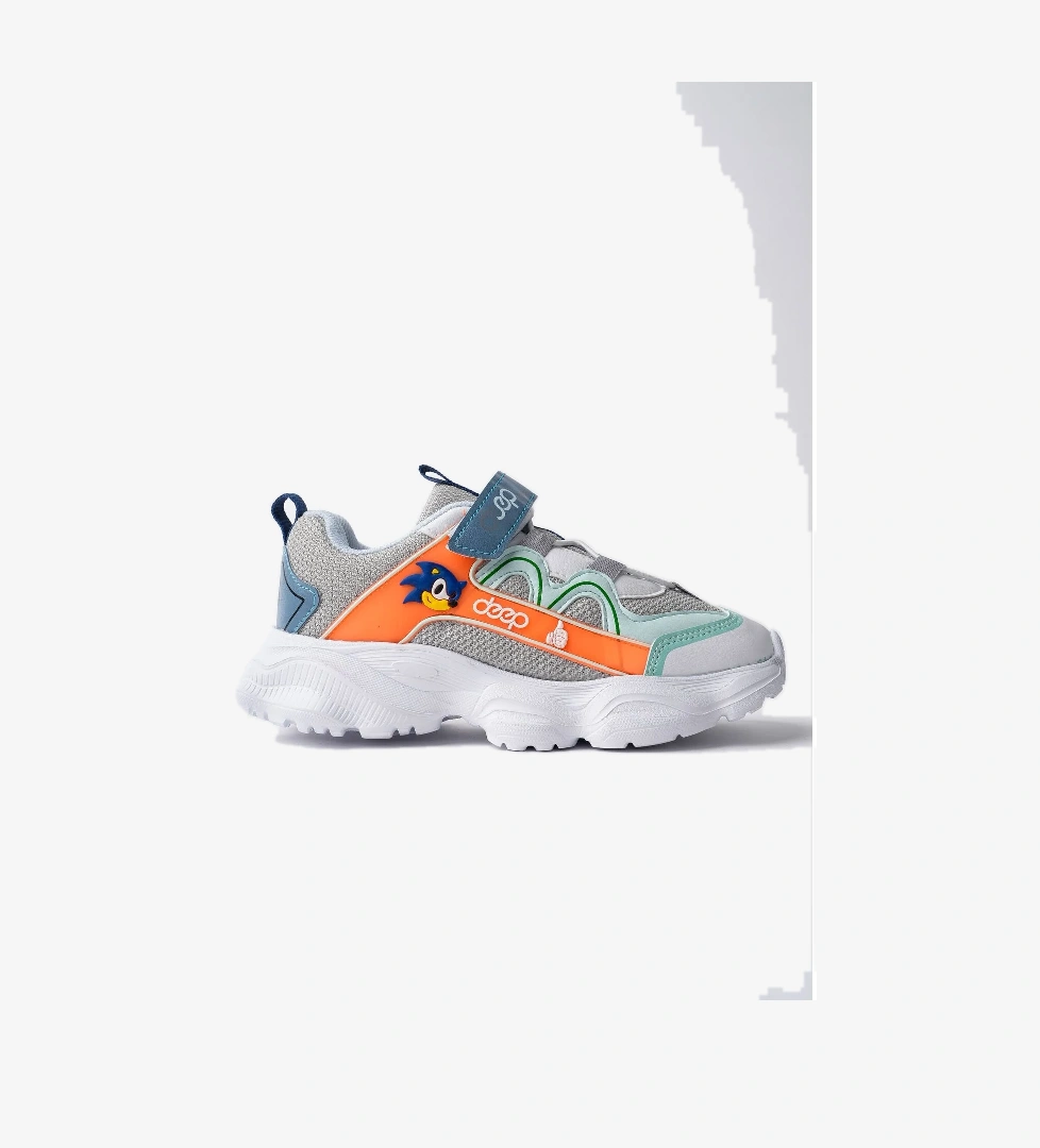 011 Lastik Bağcıklı Ortopedik Sararmaz Taban Ve Cırtlı Çocuk ayakkabı