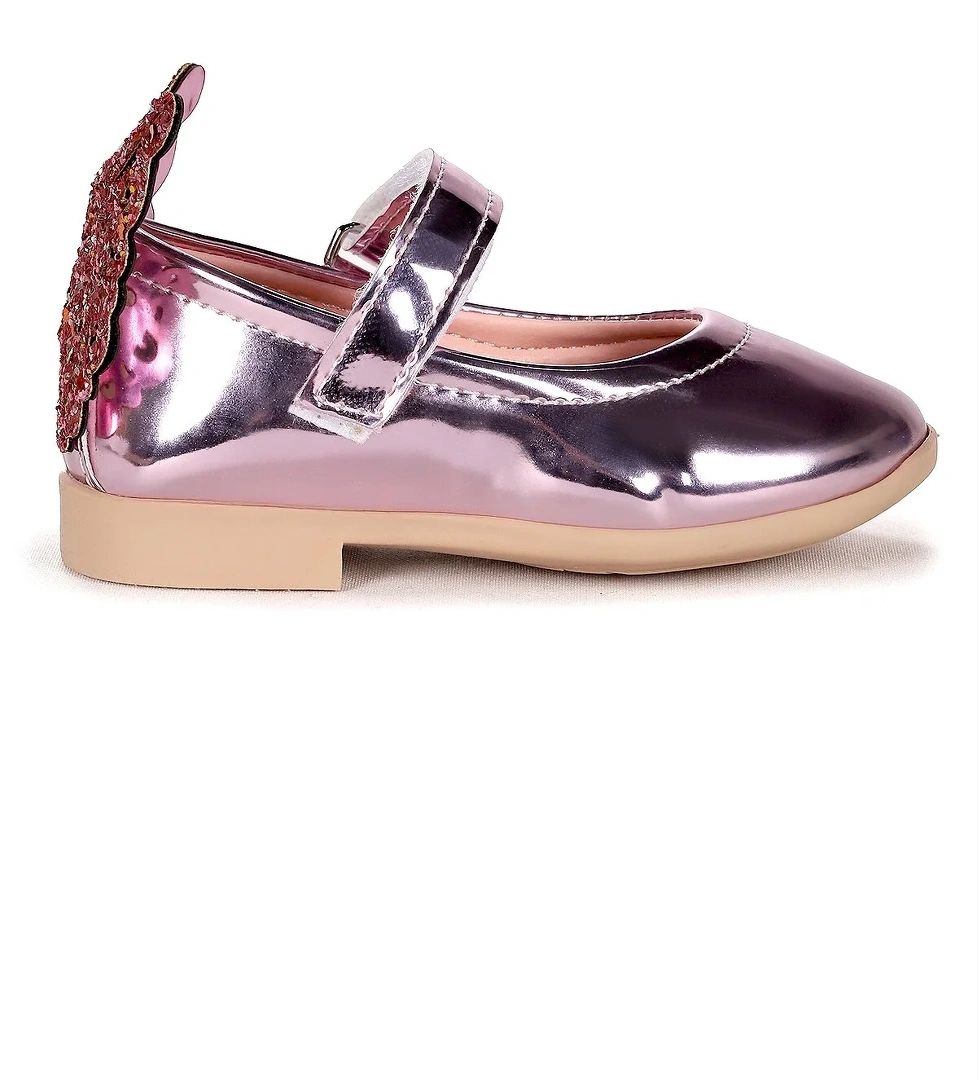 Friga Kelebek Cırtlı Kız Bebek Babet Ayakkabı Pembe - Görsel 1