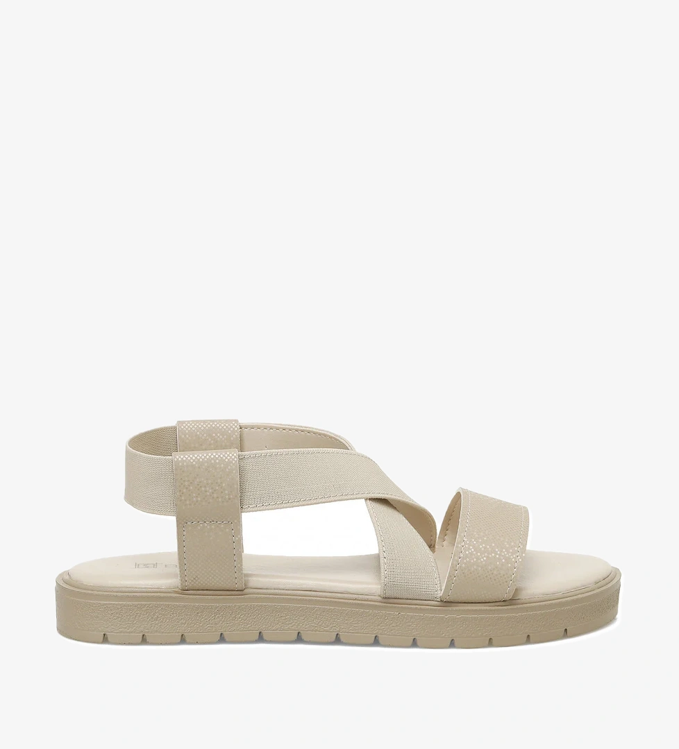 25S-275 5FX Bej Kadın Düz Sandalet - Görsel 1