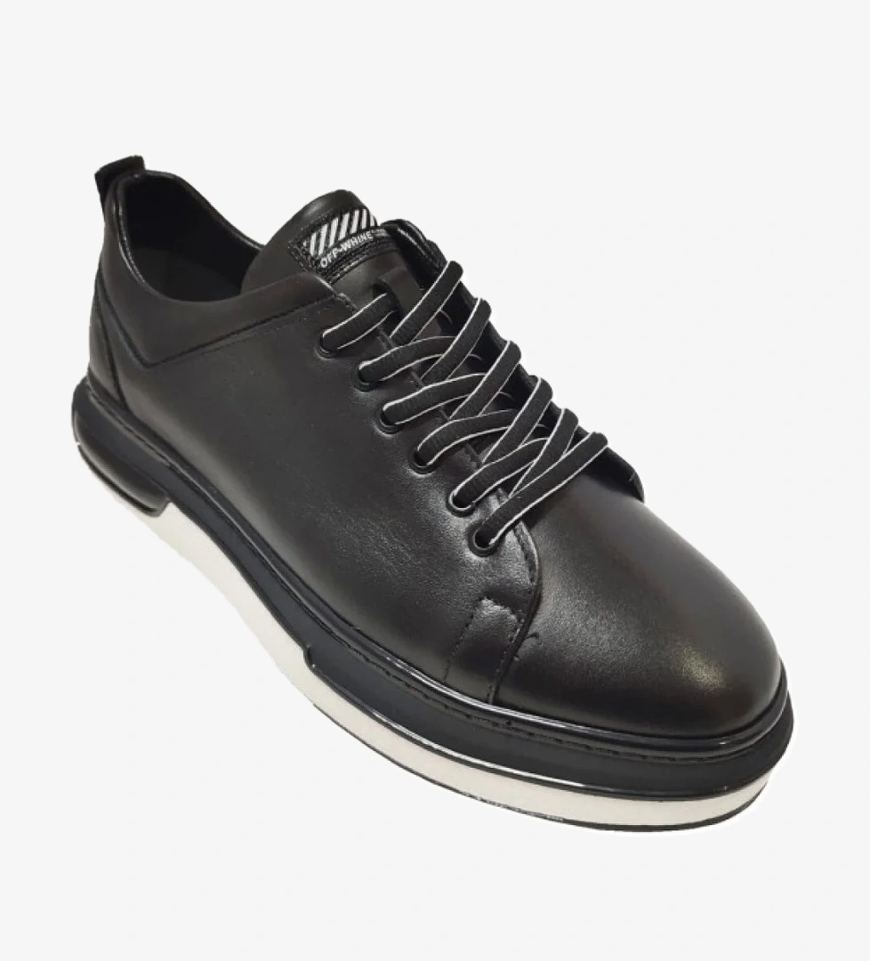 Hidayet Özel 1224-25 Hakiki Deri Anatomik Erkek Ayakkabı Siyah Beyaz model görseli