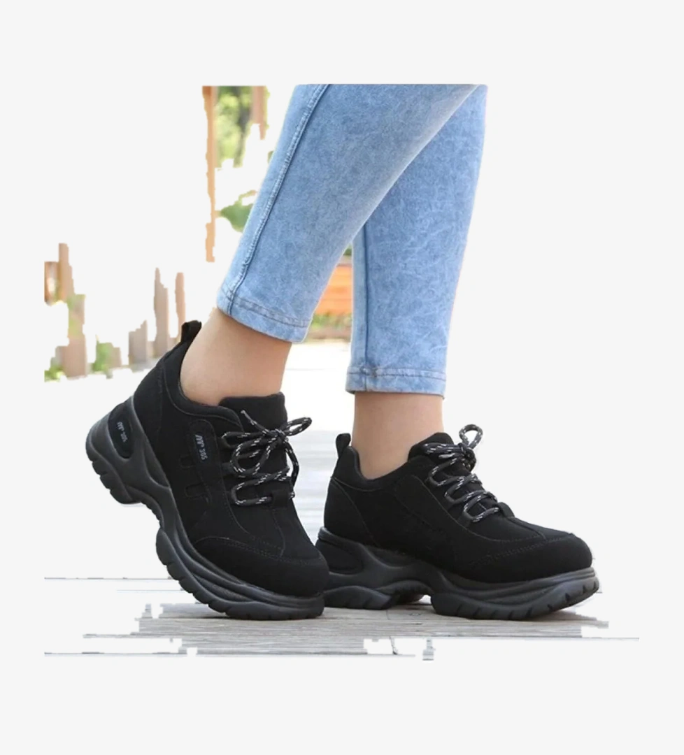 Mp 251-305Zn Siyah Kalın Taban Kadın Sneaker Spor Ayakkabı - Görsel 1