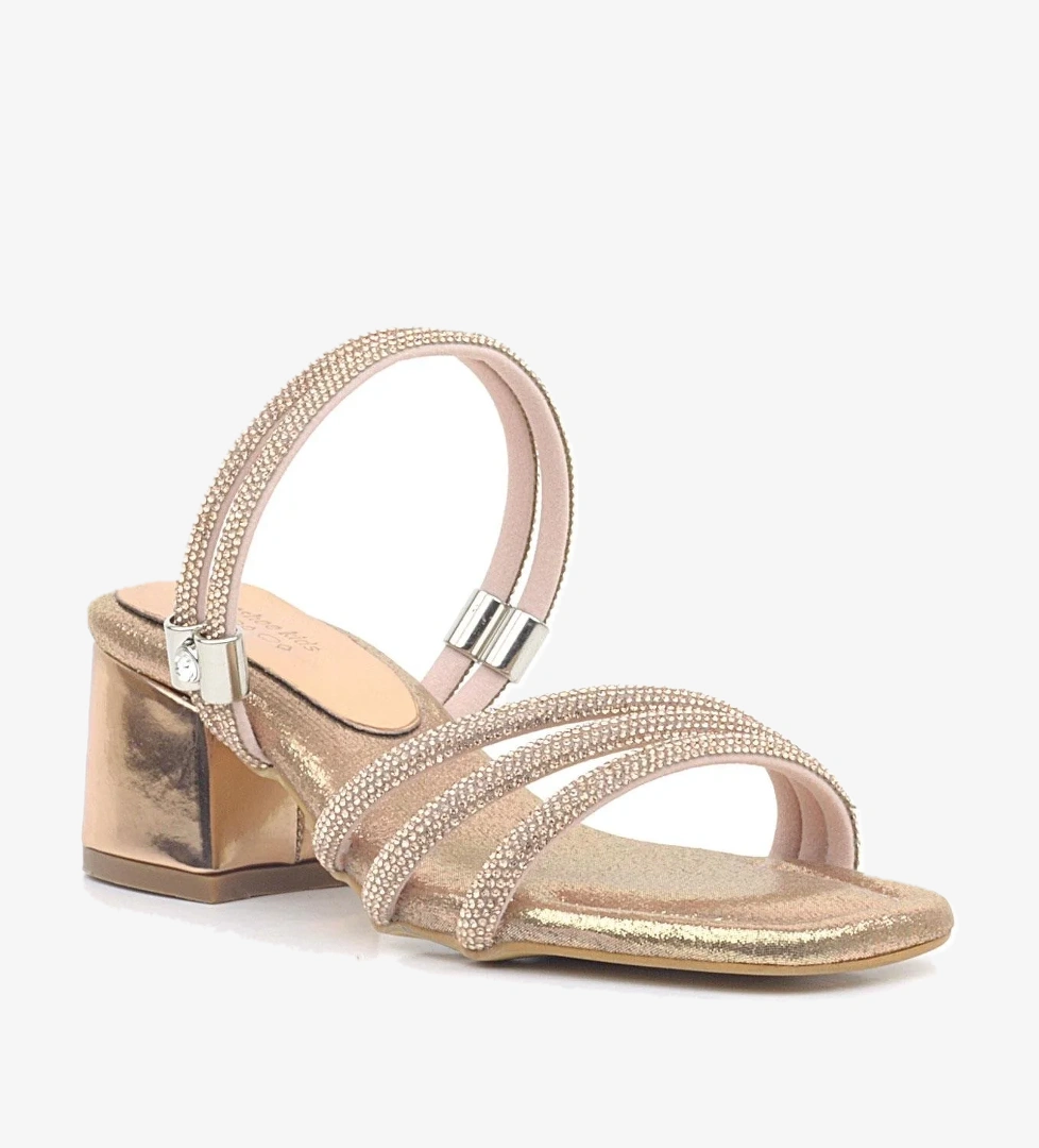 Hapshoe Kids Judy Bakır Taşlı Kız Çocuk Topuklu Terlik Ayakkabı model görseli