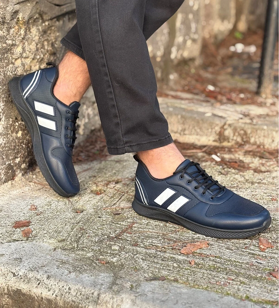 Logan Lacivert Ortopedik Günlük Garantili Yürüyüş Koşu Sneaker Spor Ayakkabı LOGAN-7039 - Görsel 1