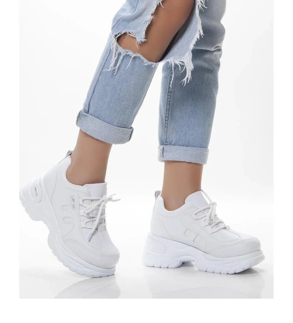Mp 251-305Zn Beyaz Kalın Taban Kadın Sneaker Spor Ayakkabı