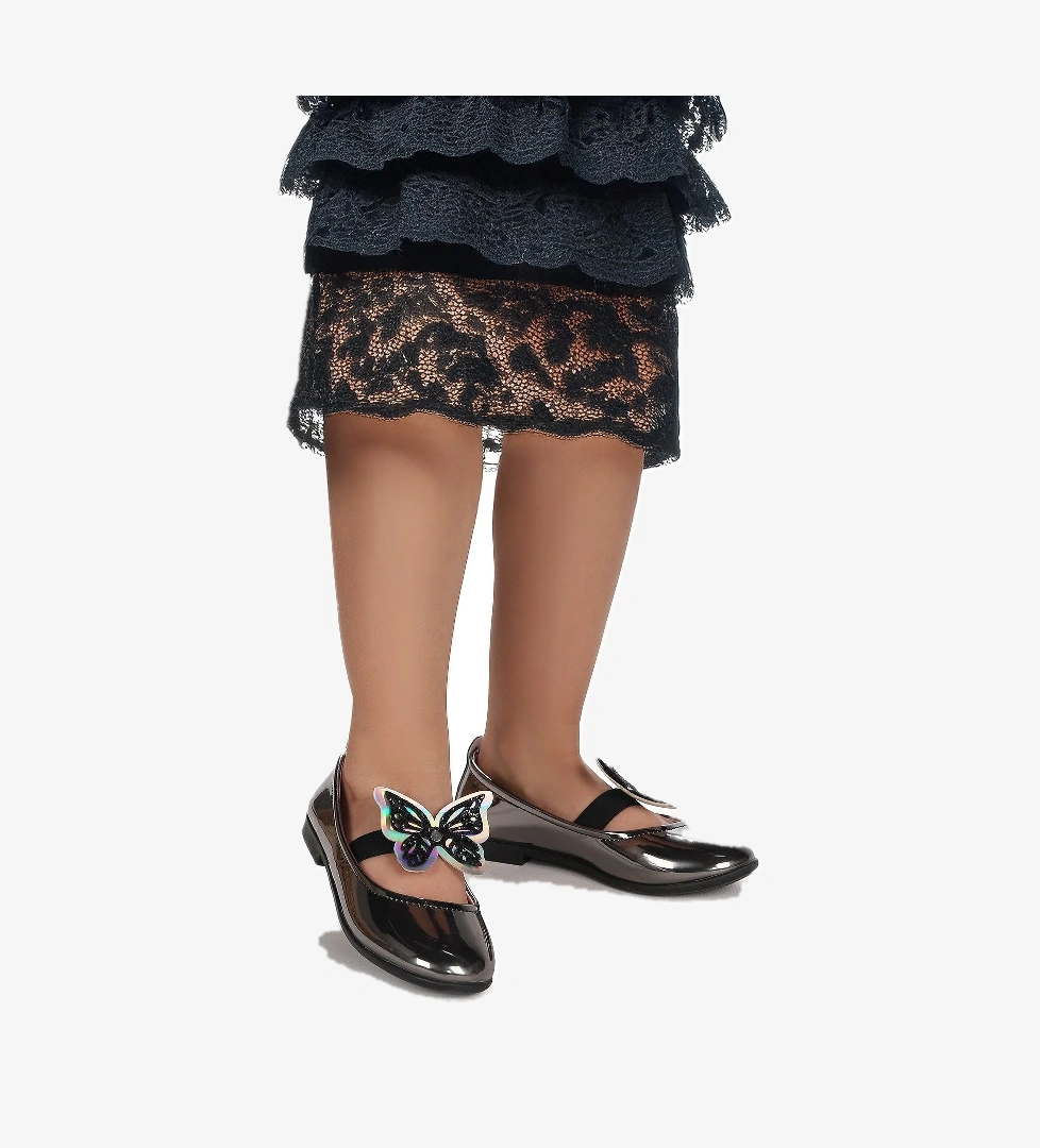 Kiko Kids Menz Ayna Kelebek Lastikli Kız Çocuk Babet Ayakkabı model görseli