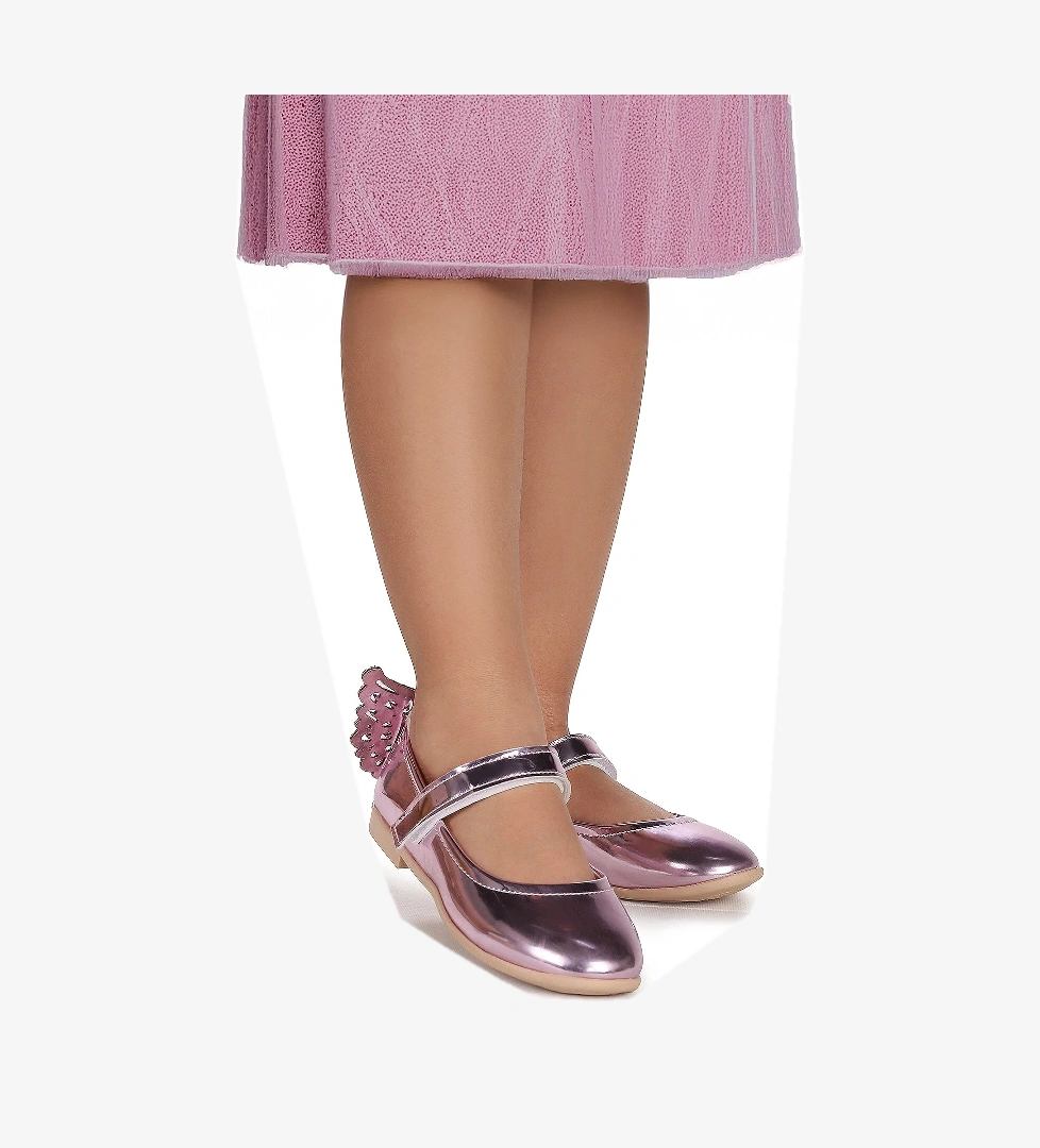 Kiko Kids Kiko Kids Friga Kelebek Cırtlı Kız Çocuk Babet Ayakkabı Pembe Flo'da! Pembe - 1. görsel