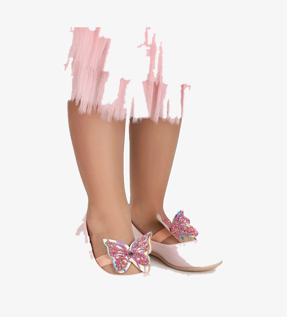 Kiko Kids Menz Rugan Kelebek Lastikli Kız Çocuk Babet Ayakkabı model görseli