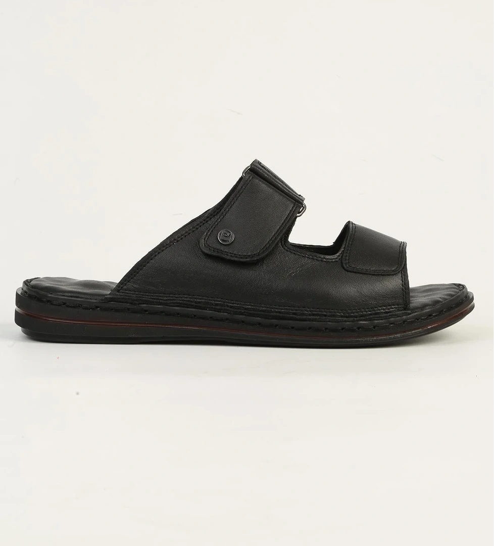 Pierre Cardin Hakiki Deri Taba Siyah Erkek Terlik Pc-7449 model görseli