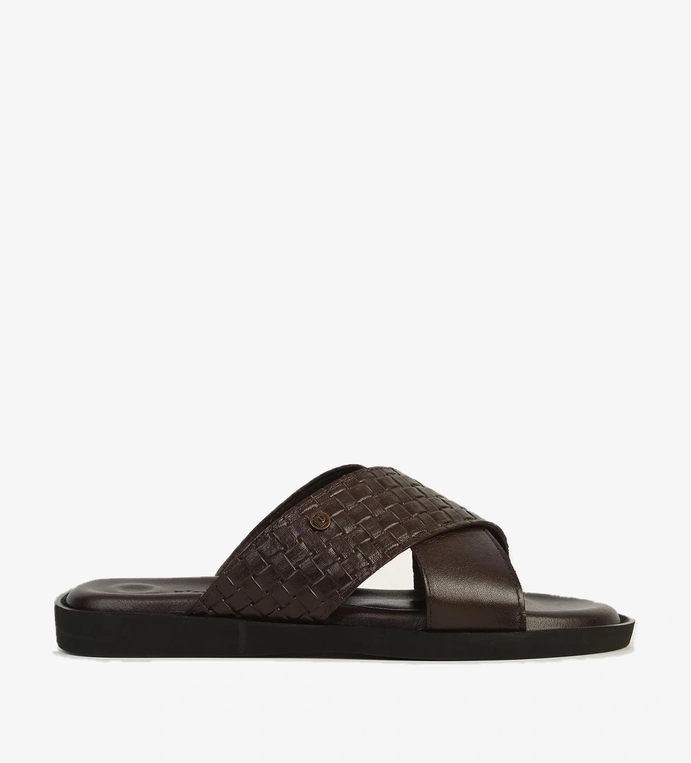 Hakiki Deri Kahve Erkek Terlik PC-7341