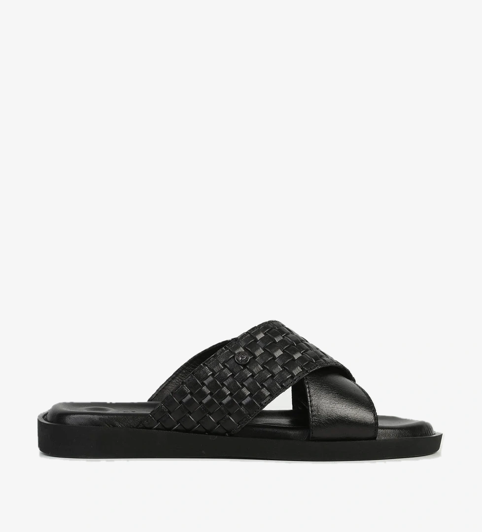 Pierre Cardin Hakiki Deri Siyah Kahve Erkek Terlik Pc-7341 model görseli