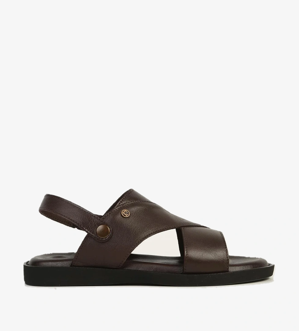 Pierre Cardin Hakiki Deri Siyah Kahve Erkek Sandalet Pc-7315 model görseli