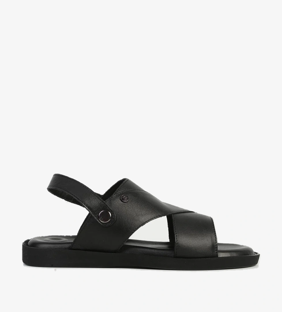 Hakiki Deri Siyah Erkek Sandalet PC-7315