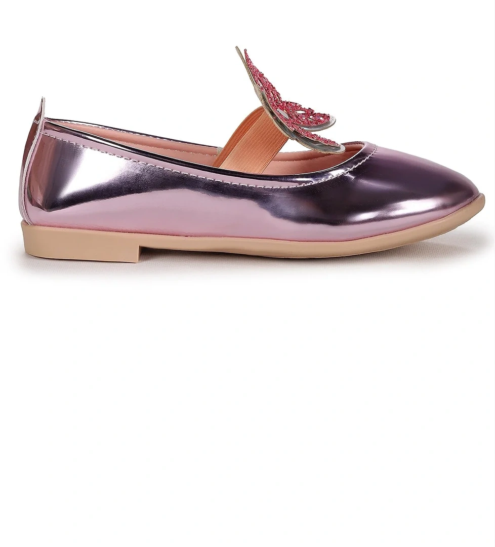 Menz Kelebek Lastikli Kız Çocuk Babet Ayakkabı Pembe - Görsel 1