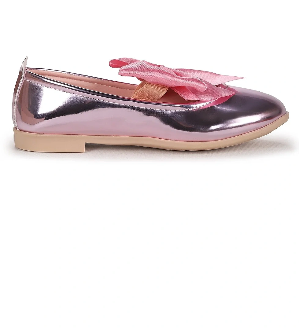 Tari Fiyonk Lastikli Kız Çocuk Babet Ayakkabı Pembe