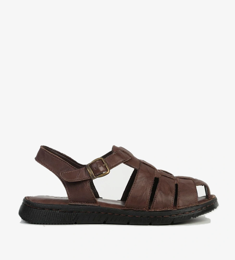Hakiki Deri Kahve Erkek Sandalet PC-7462