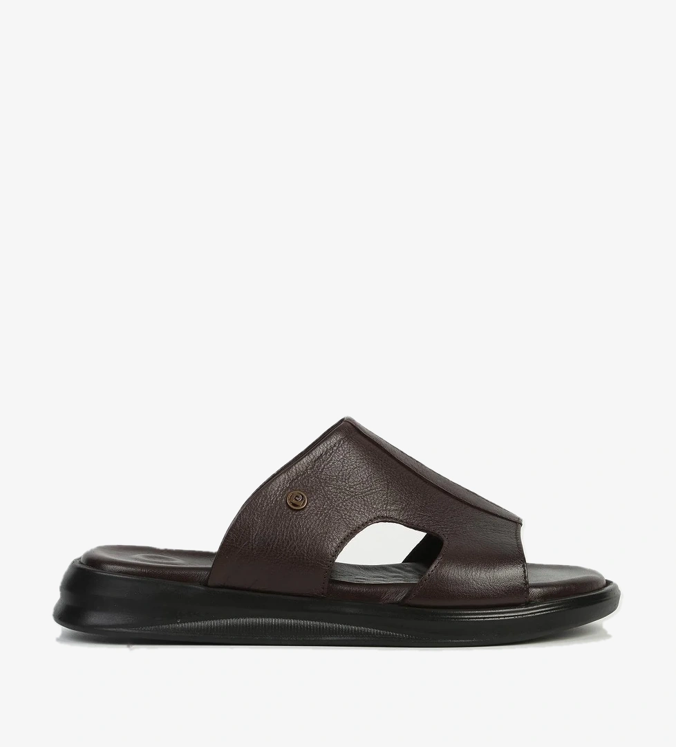 Hakiki Deri Kahve Erkek Terlik PC-7324 - Görsel 1