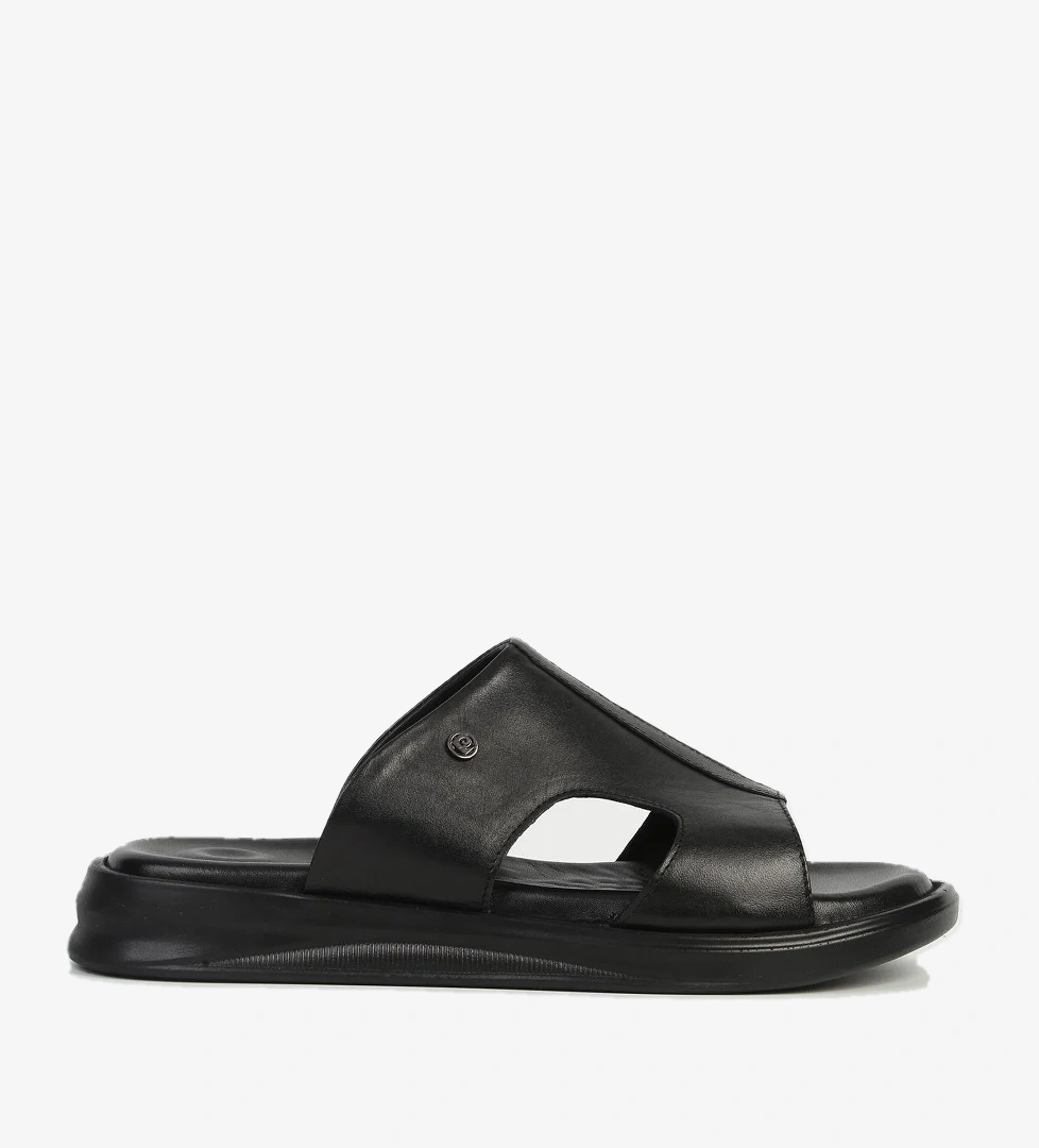 Hakiki Deri Siyah Erkek Terlik PC-7324 - Görsel 1