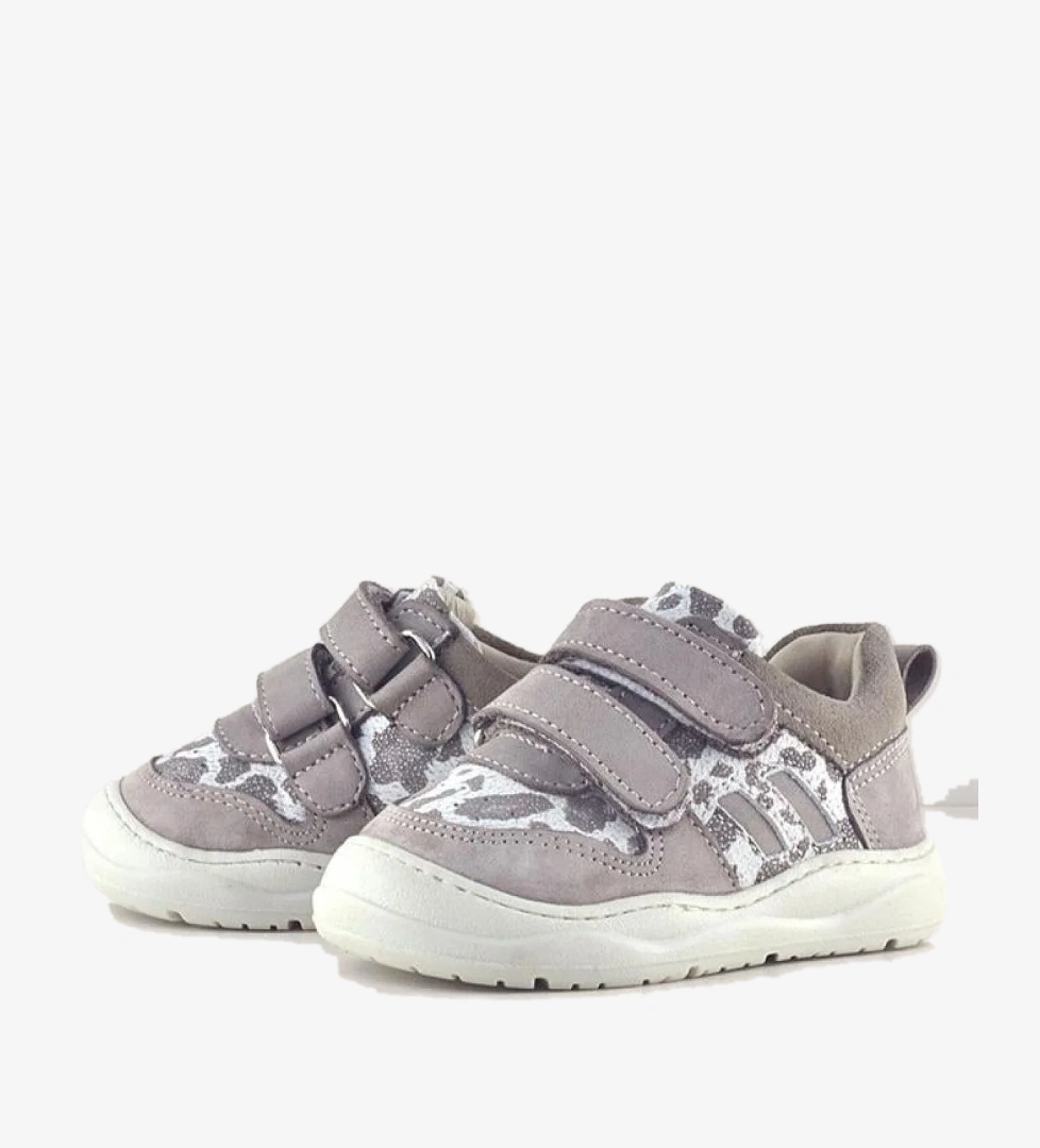 Schaggy Hakiki Deri Bej Desenli Bebek Spor Ayakkabı - Görsel 1