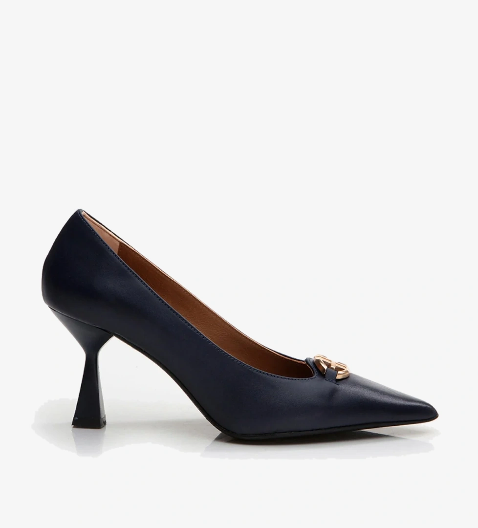 Hotiç Kadın Deri Siyah Lacivert Stiletto model görseli