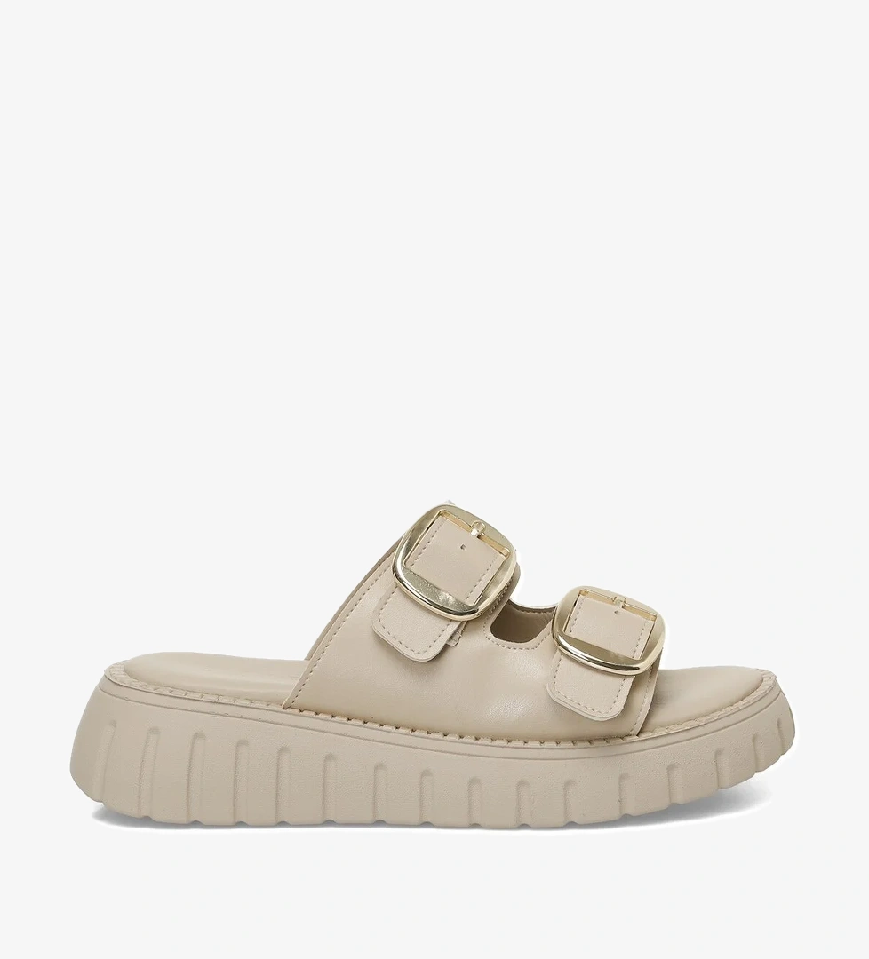 25S-149 5FX Bej Kadın Terlik - Görsel 1