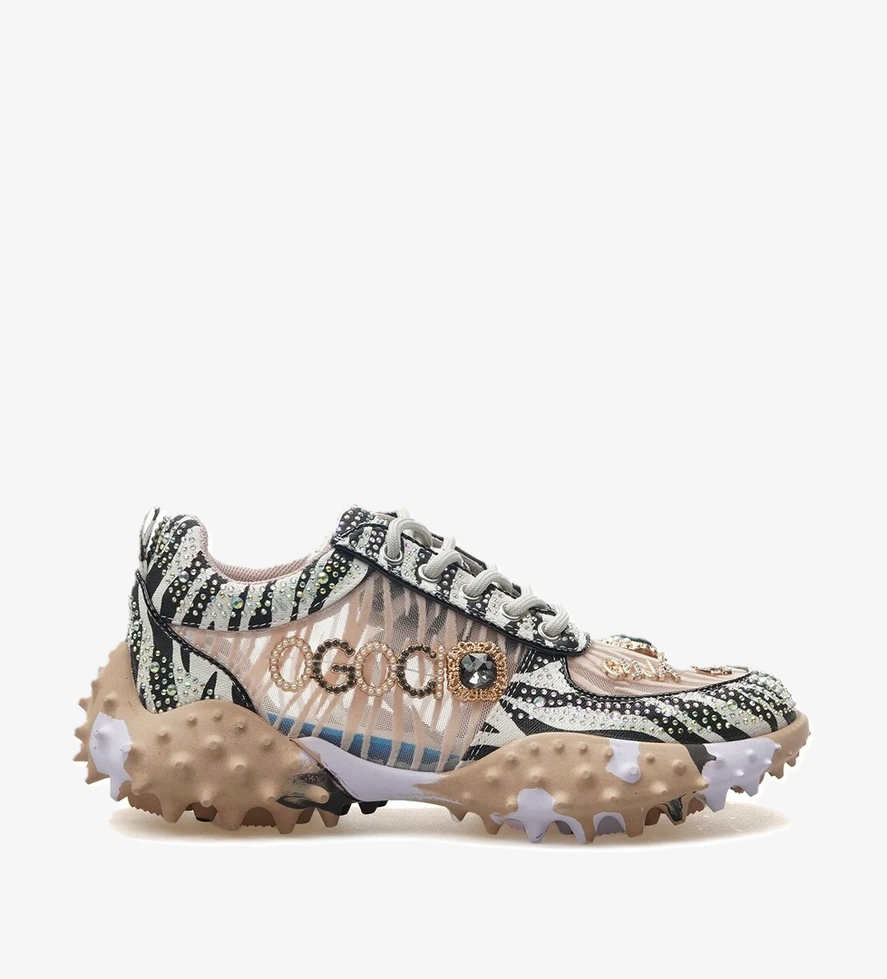 Kadın Taş Detaylı Sneaker Günlük Ayakkabı 25y 25y338 Z Bej