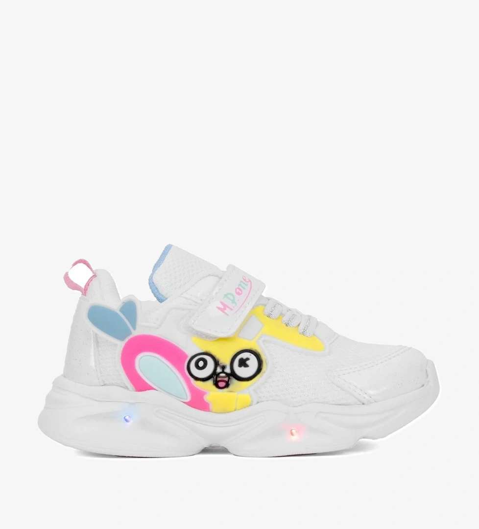 M.p 251-3435PT Patik Kız Çocuk Yürüyüş Ayakkabısı Beyaz - Pembe model görseli