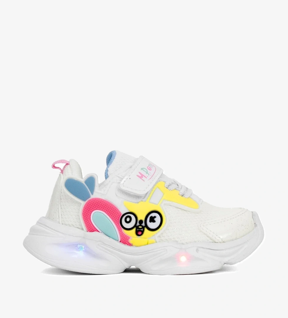 251-3435BB Bebe Kız Çocuk Yürüyüş Ayakkabısı Beyaz - Pembe - Görsel 1