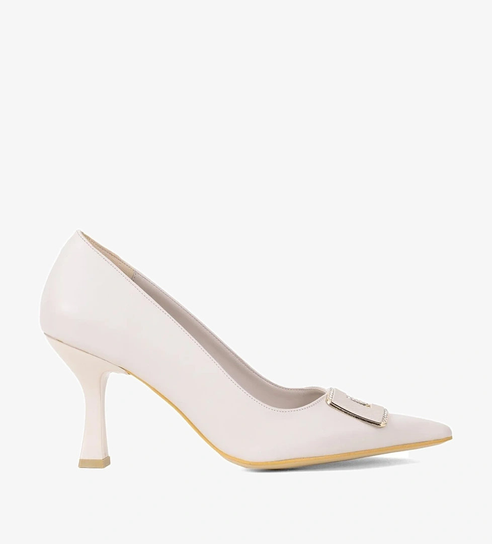 Ayakkabı Fuarı Elit Brk322C Kadın Tokalı Klasik Topuklu Ayakkabı Ten model görseli