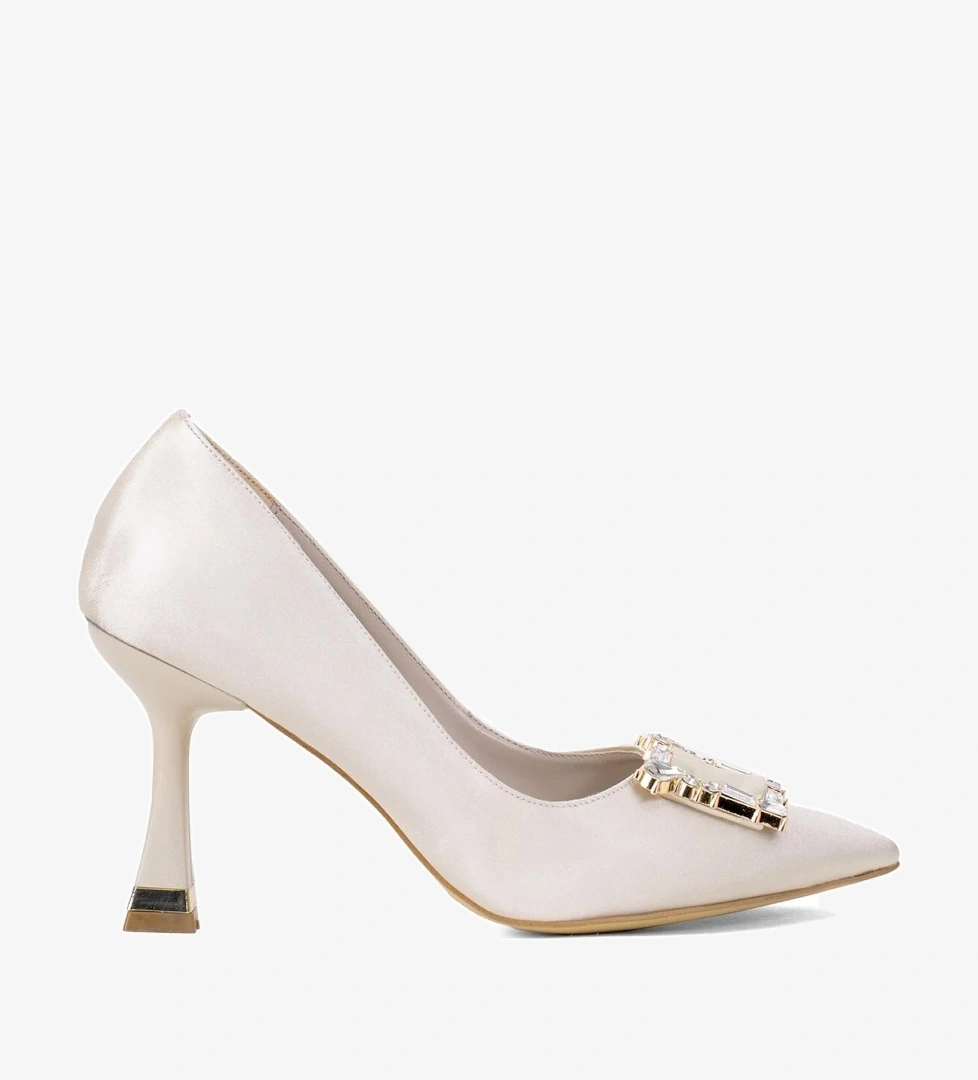 Elit Brk326S Kadın Tokalı Klasik Topuklu Ayakkabı Ten