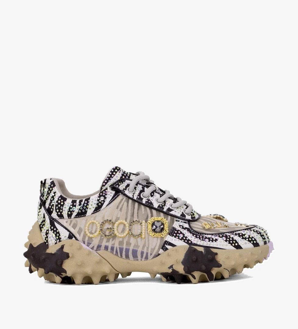 Guja 25y338 Kadın Taşlı Yürüyüş Ayakkabısı Siyah Bej model görseli