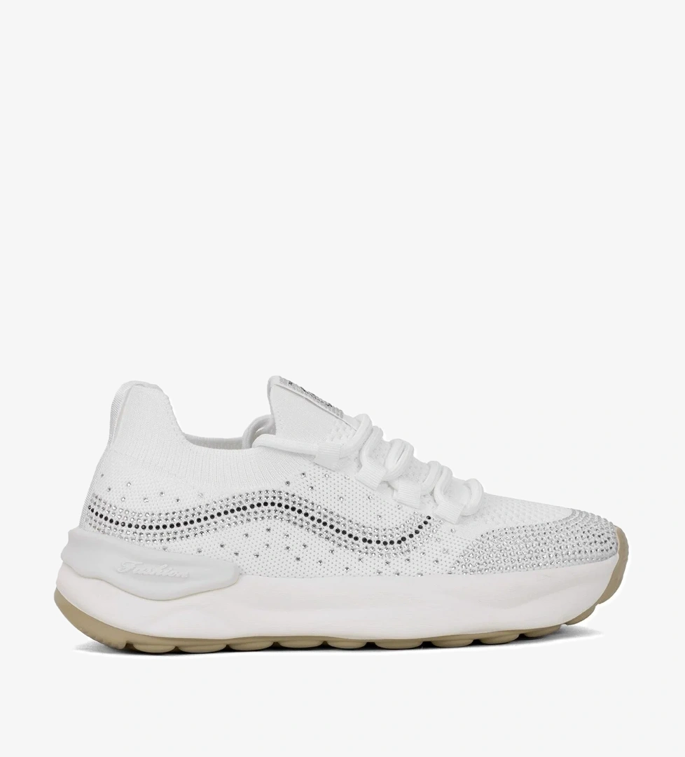 25Y310-4 Kadın Taşlı Yürüyüş Ayakkabısı Beyaz