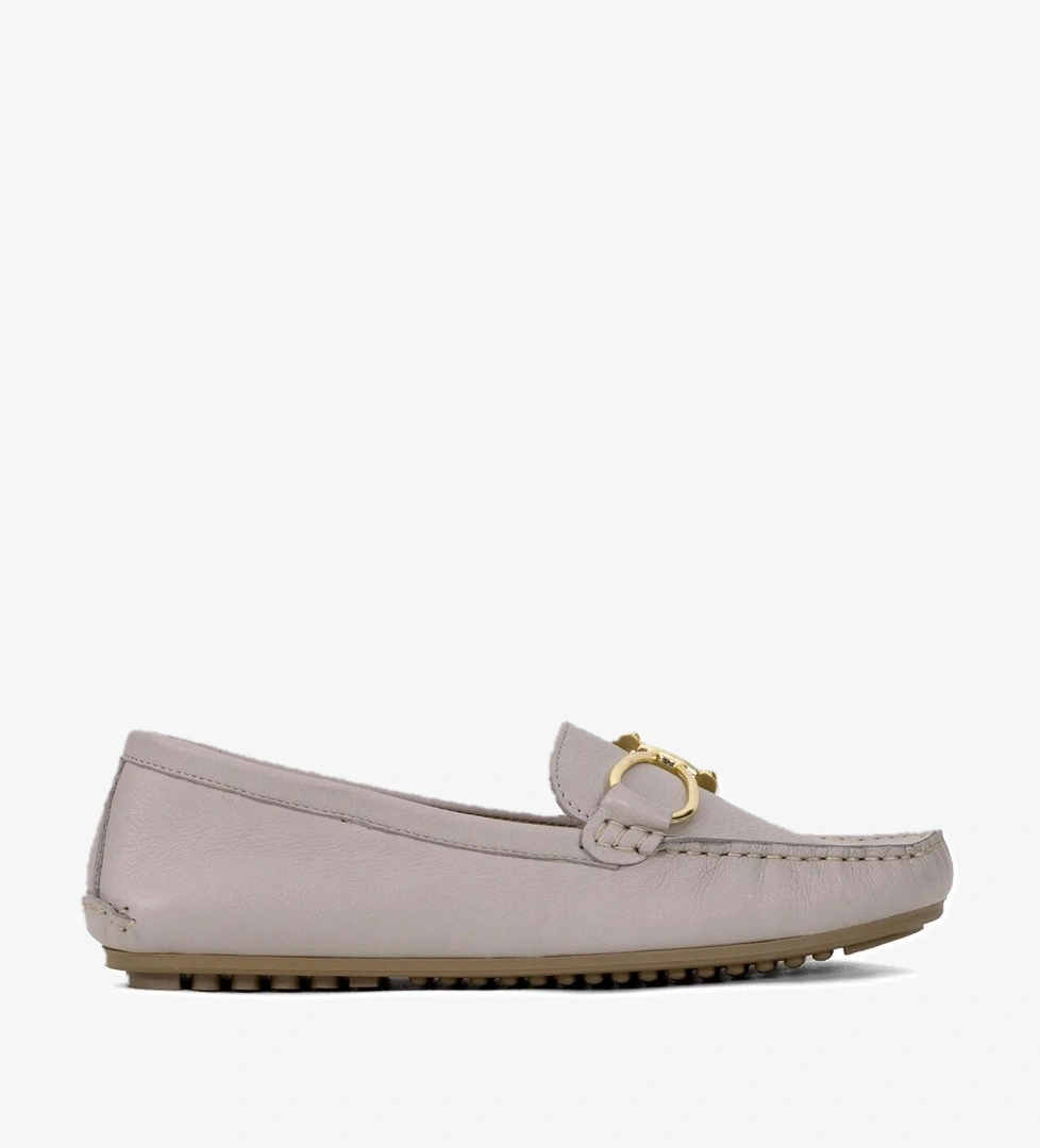 Ayakkabı Fuarı Elit Brke-25c Kadın Hakiki Deri Rahat Ayakkabı Bej Siyah model görseli