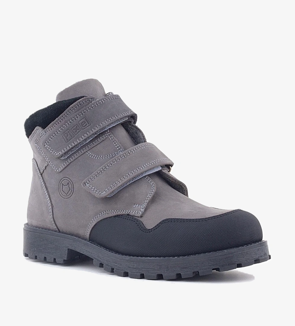 Pixel Hakiki Deri Gri Cırtlı Erkek Çocuk Bot - Görsel 1