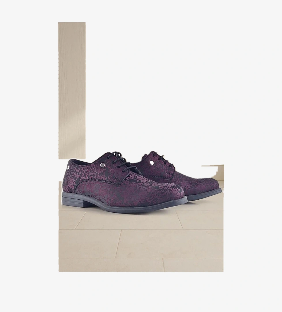 Rakerplus Bordo Bağcıklı Metal Detaylı Çocuk Klasik Takım Elbise Ayakkabı model görseli