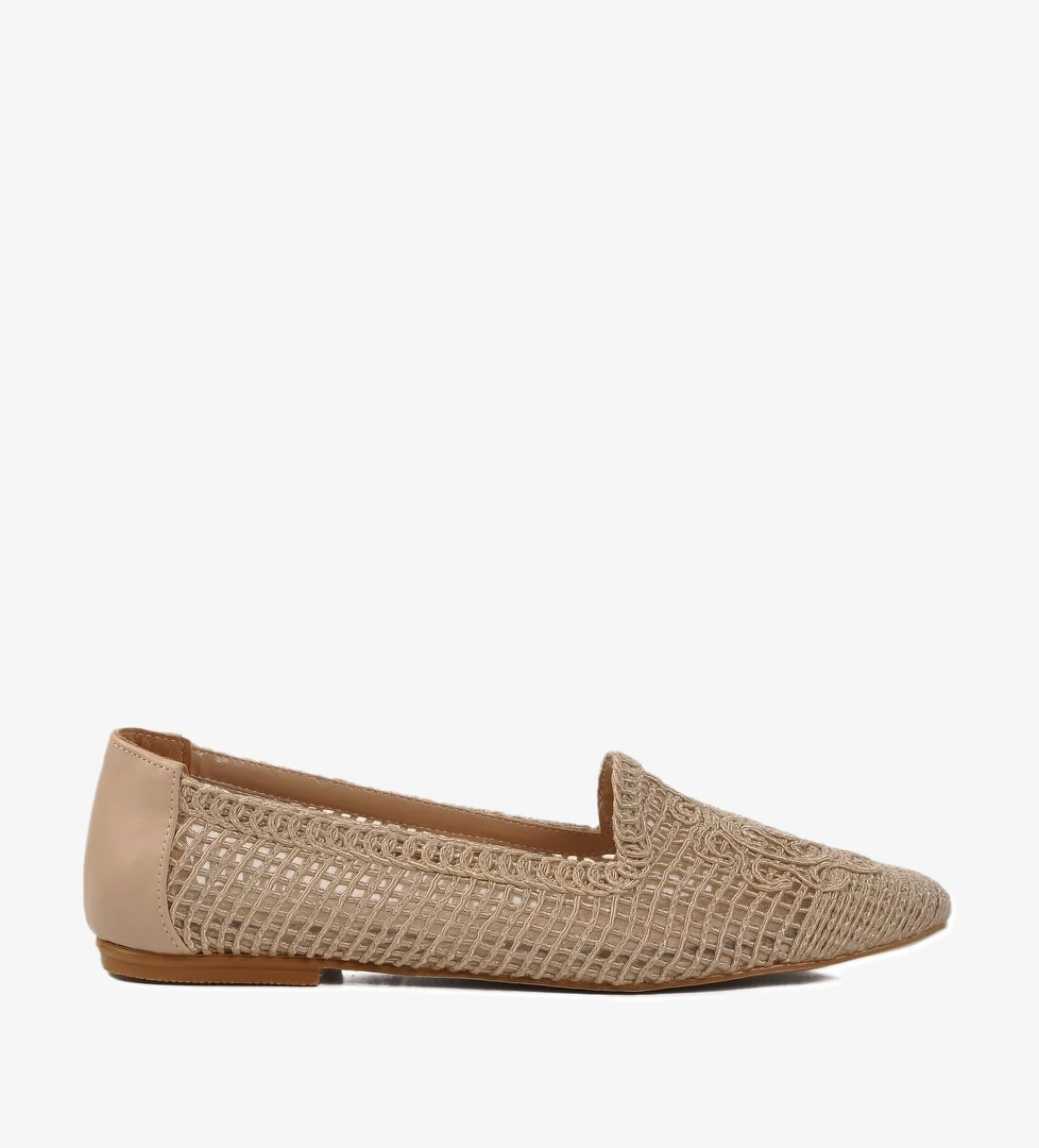 Bej Tekstil Örgülü Kadın Babet 596075 Z